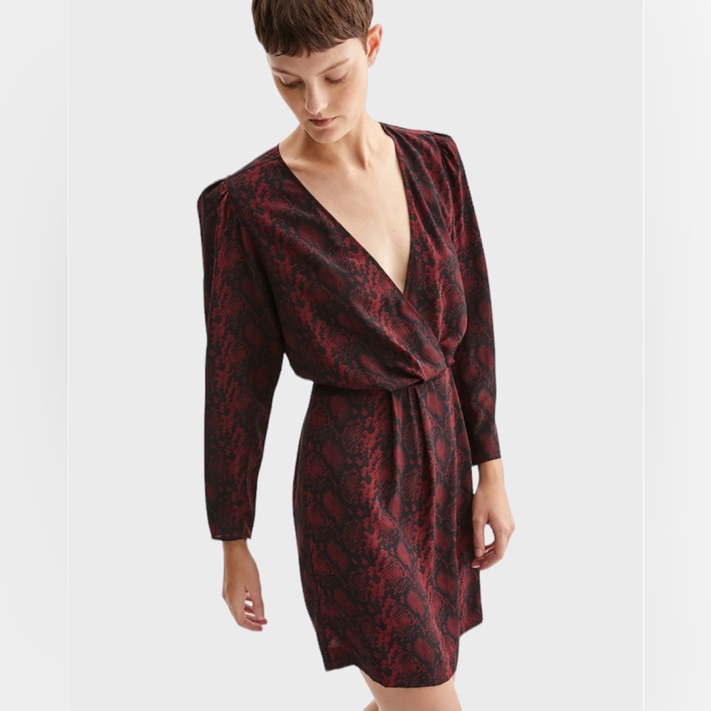 Nili Lotan Pamela Ruby Snake Print Dress